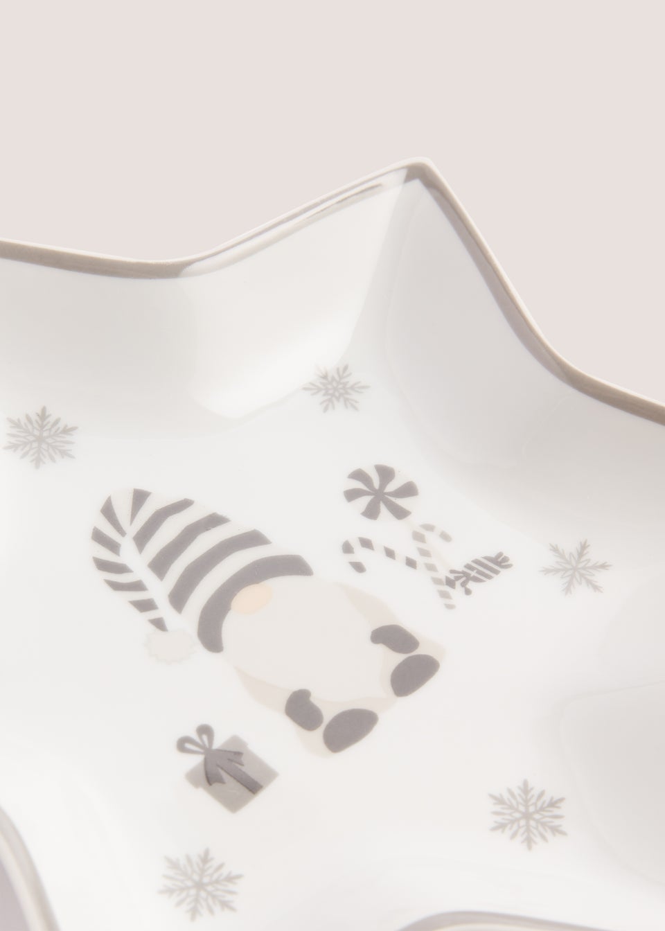 Grey Christmas Gnome Star Dish (20cm)