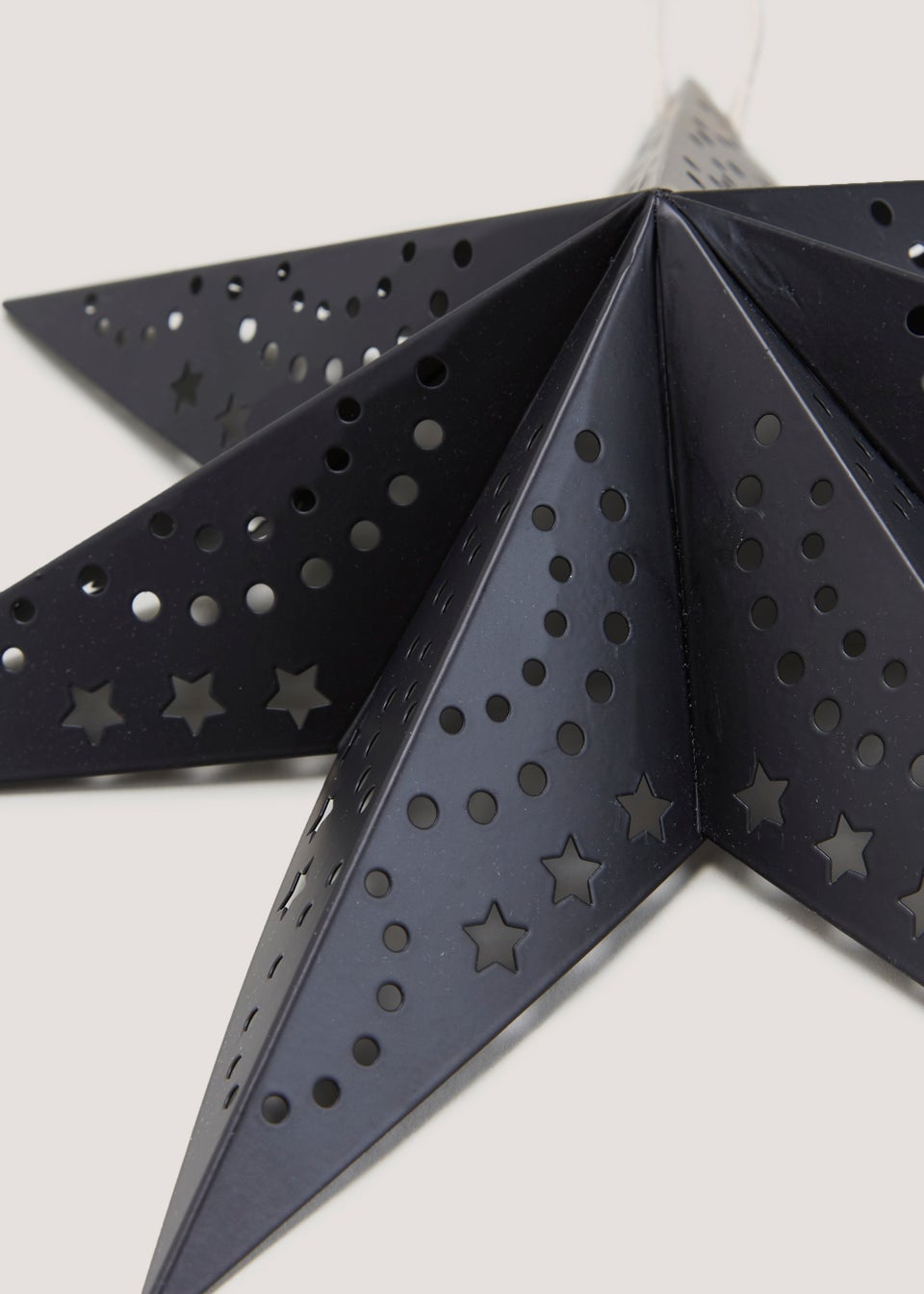 Black Metal Small Christmas Hanging Star (15cm x 30cm x 30cm) - Matalan