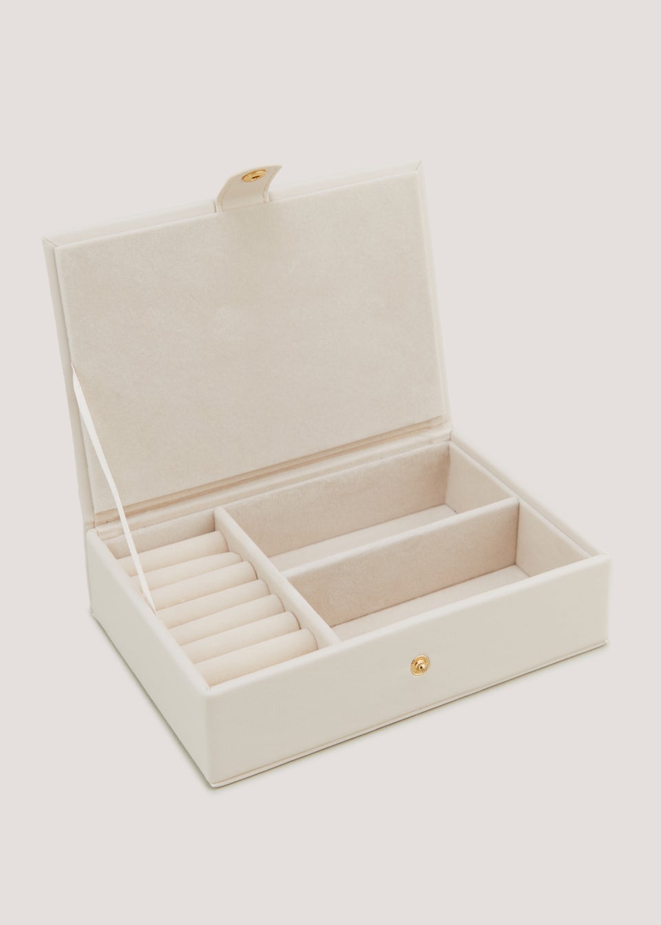 Cream PU Medium Jewellery Box