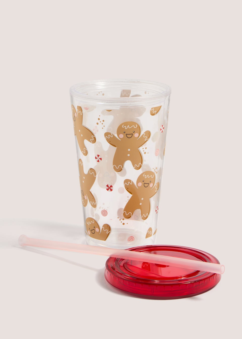 Gingerbread Tumbler with Straw (10cm x 23cm)