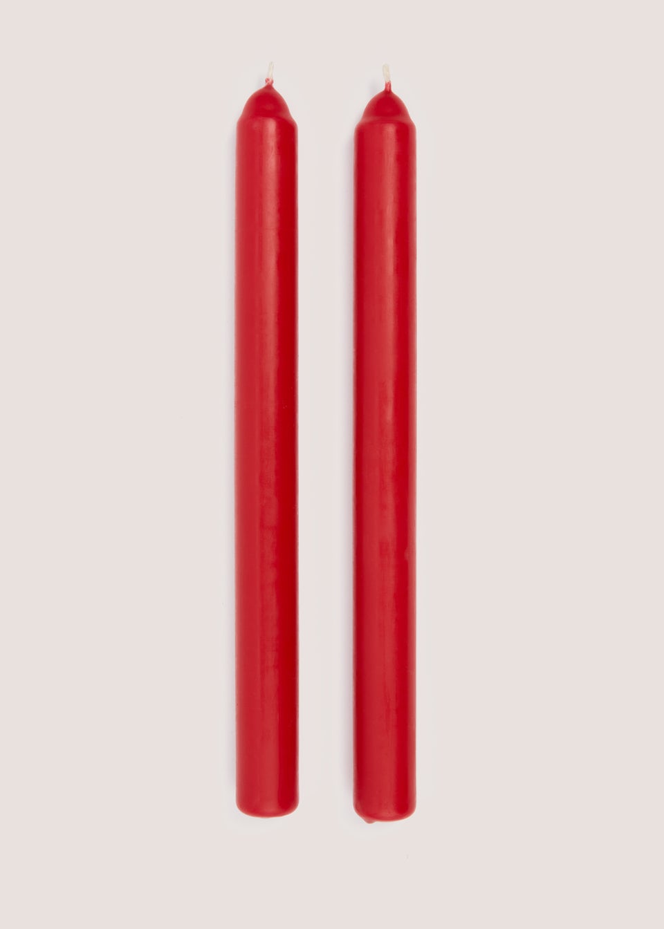 2 Pack Red Dinner Candles (12.5cm)