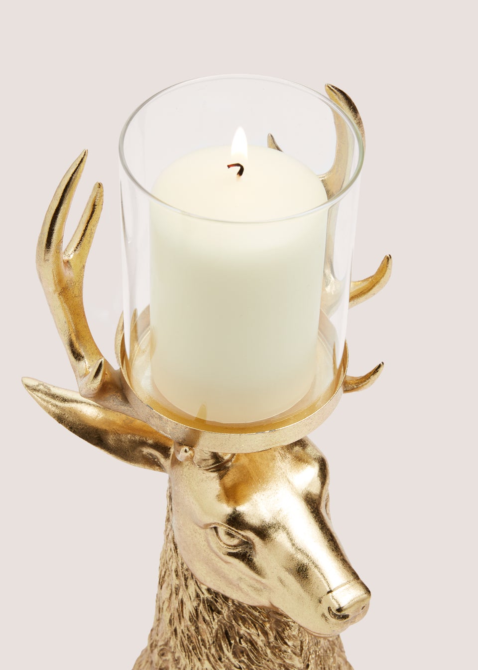 Gold Stag Candle Holder (23cm x 9cm)