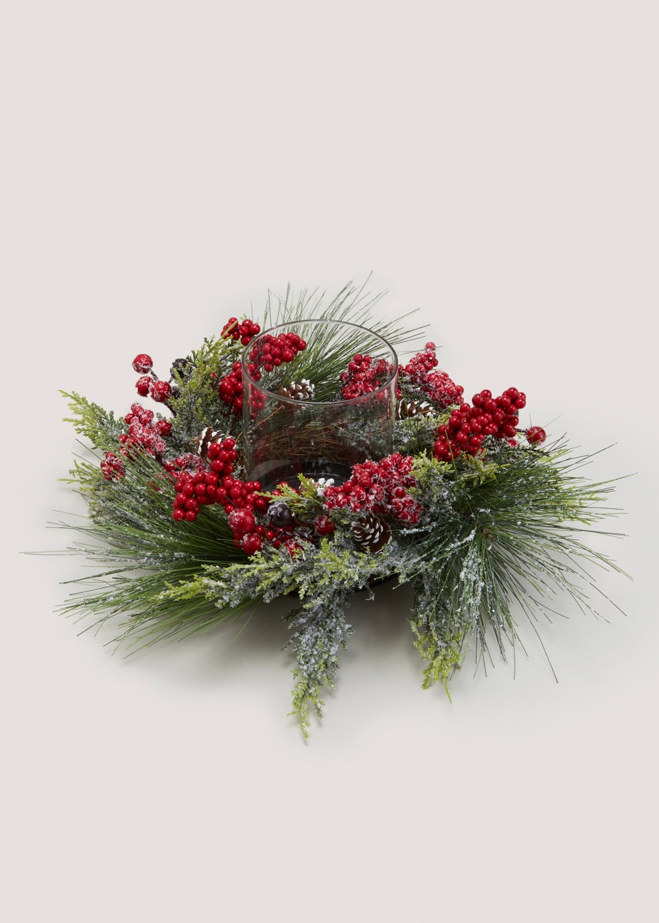 Wreath Christmas Candle Holder (16.5cm x 30cm)