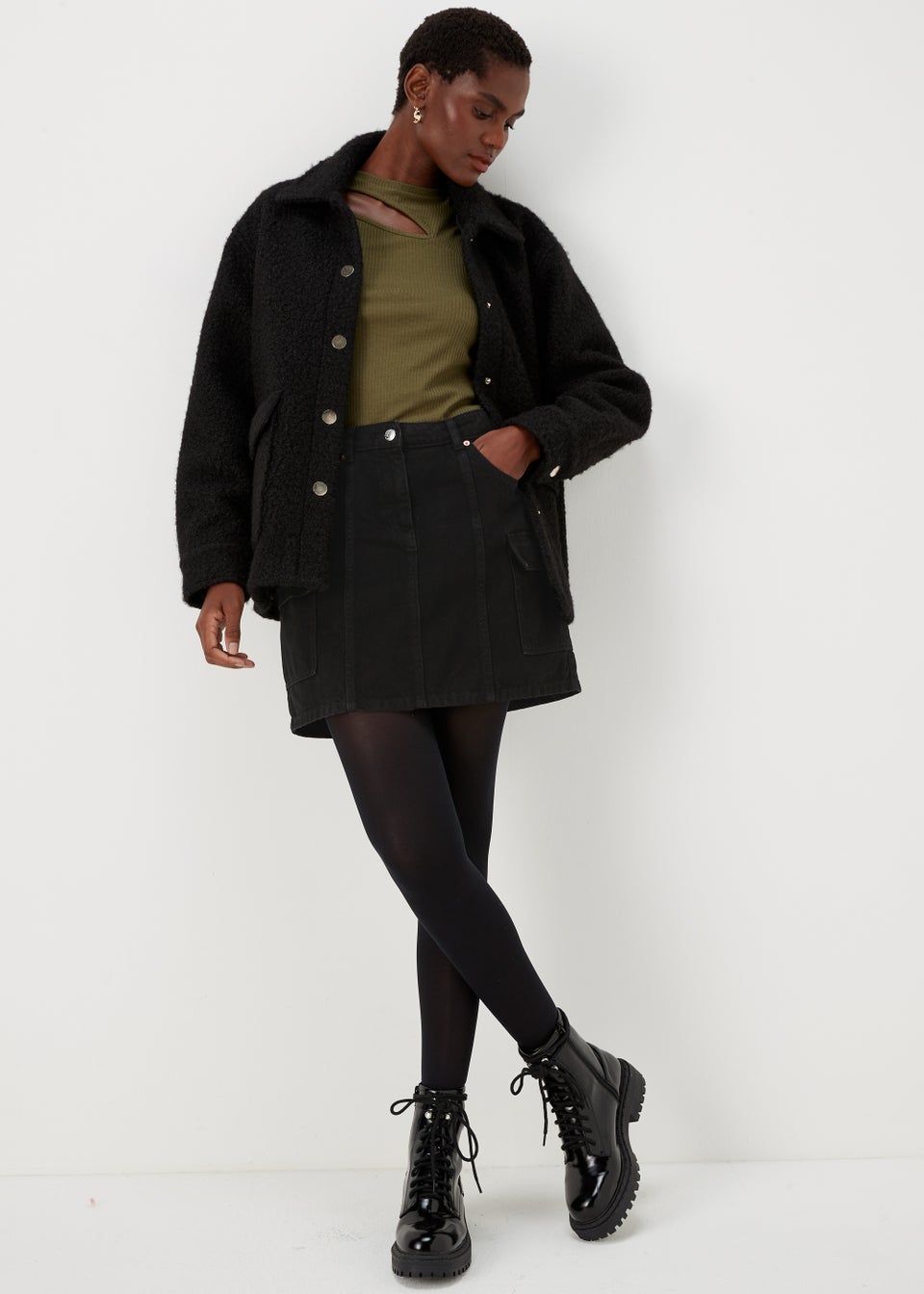 Black Utility Skirt Matalan
