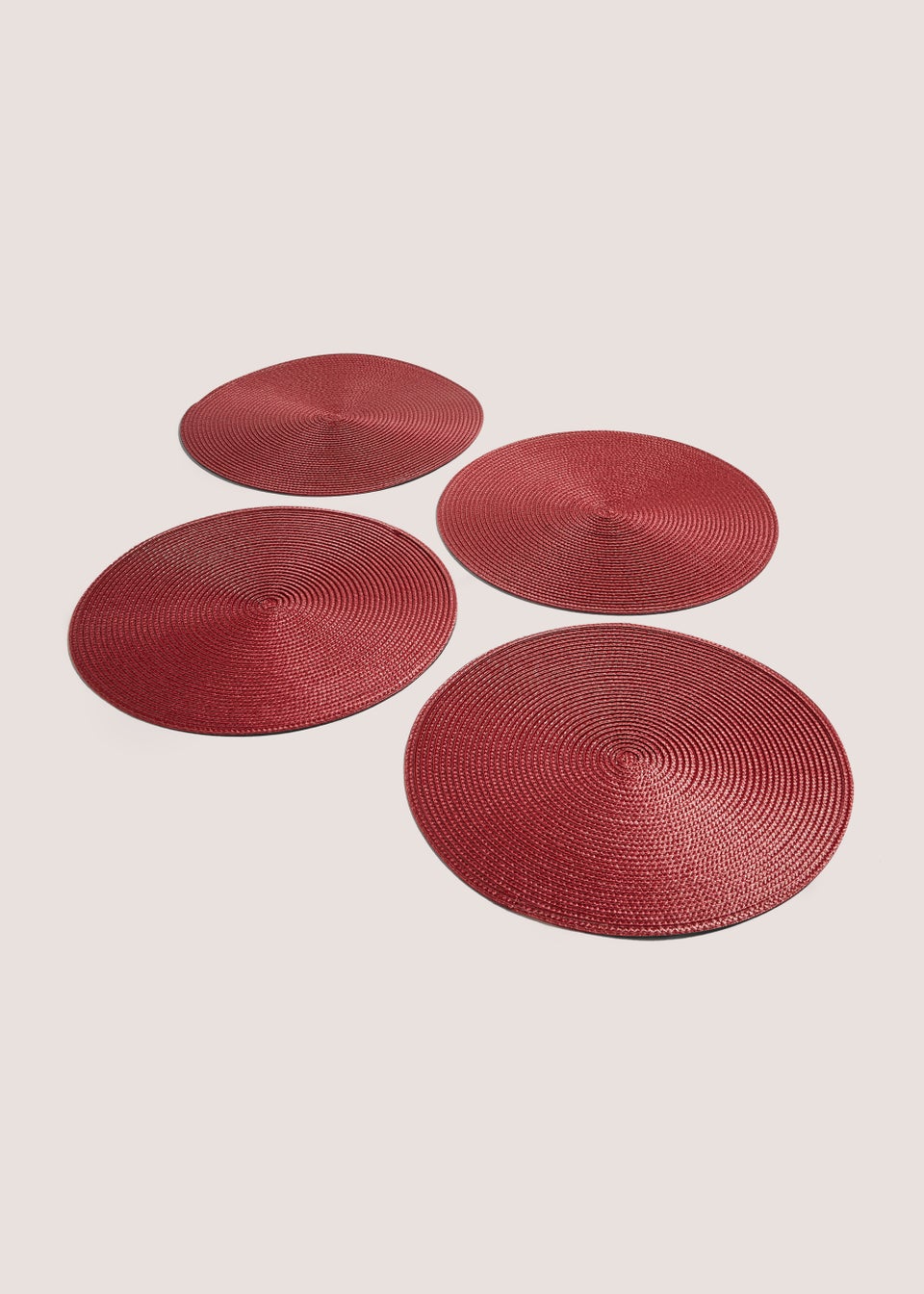 4 Pack Red Woven Placemats (35cm)