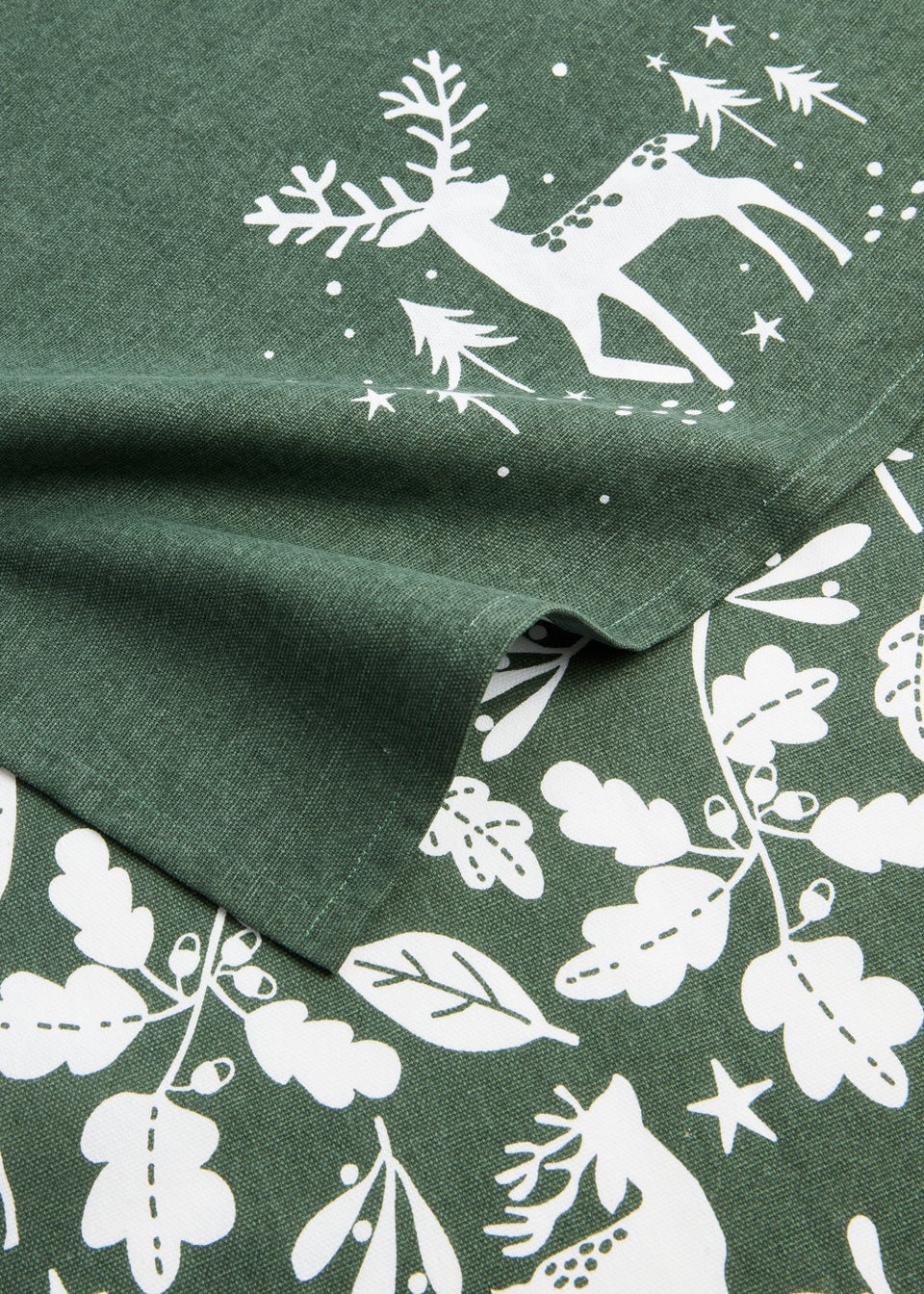 2 Pack Green Christmas Stag Tea Towels (65.5cm x 45cm)