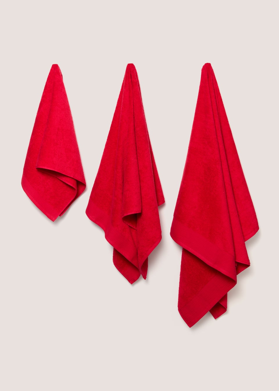 Red Low Twist 100% Cotton Towels