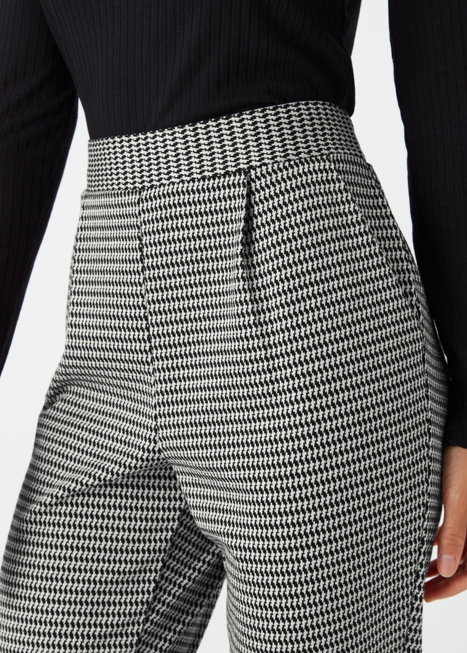 Grey Zig Zag Pull On Trousers