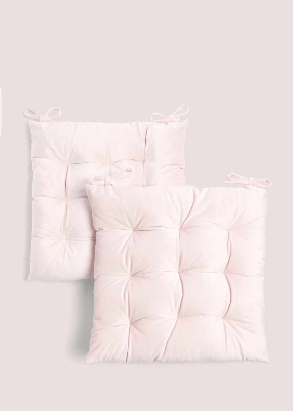 2 Pack Pink Velvet Seat Pads (41cm x 41cm x 8cm)