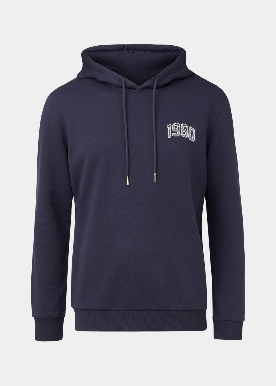 Navy 1980 Embroidered Pull-On Hoodie