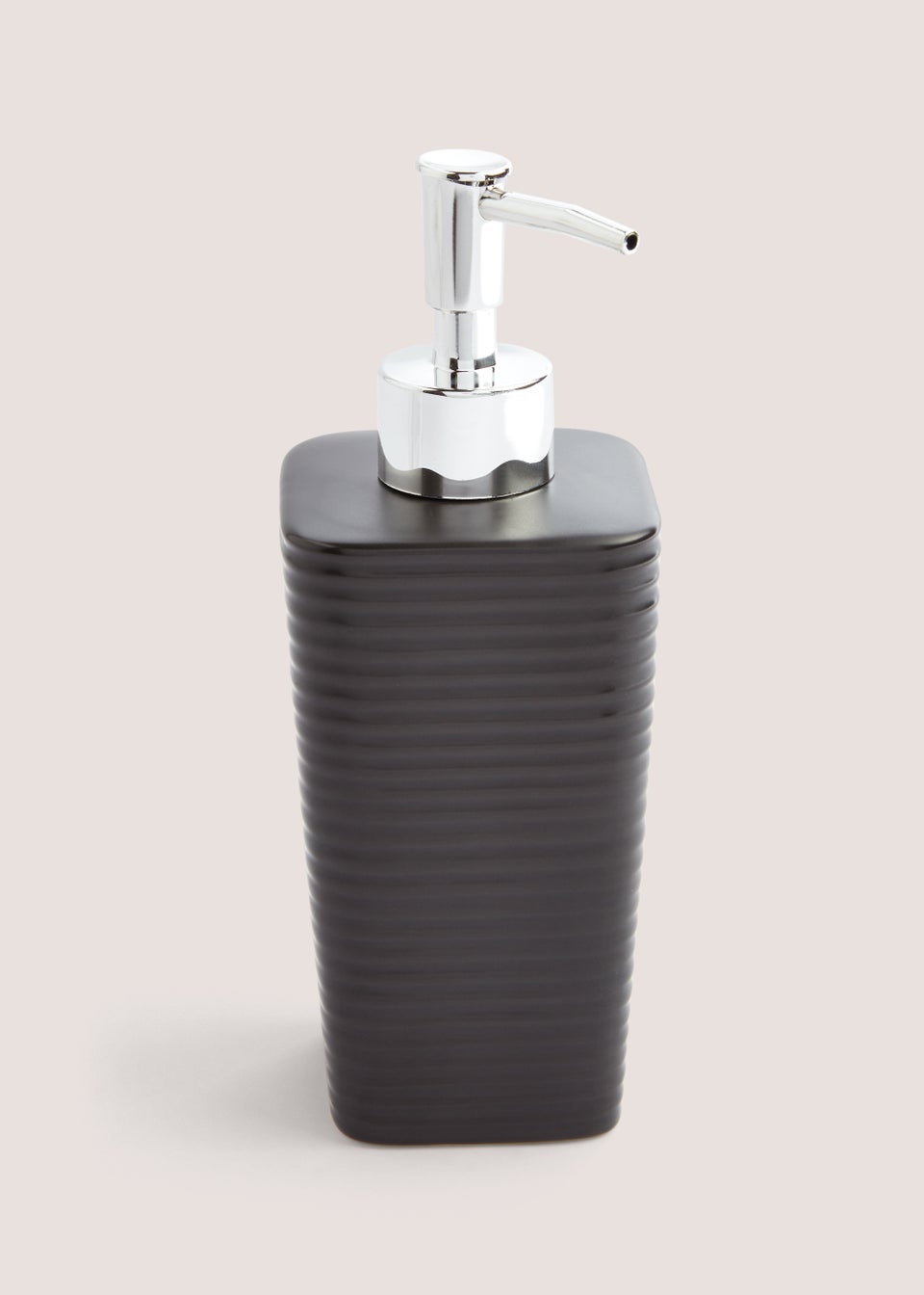 Black Ceramic Soap Dispenser (18cm x 7.5cm x 7.5cm)