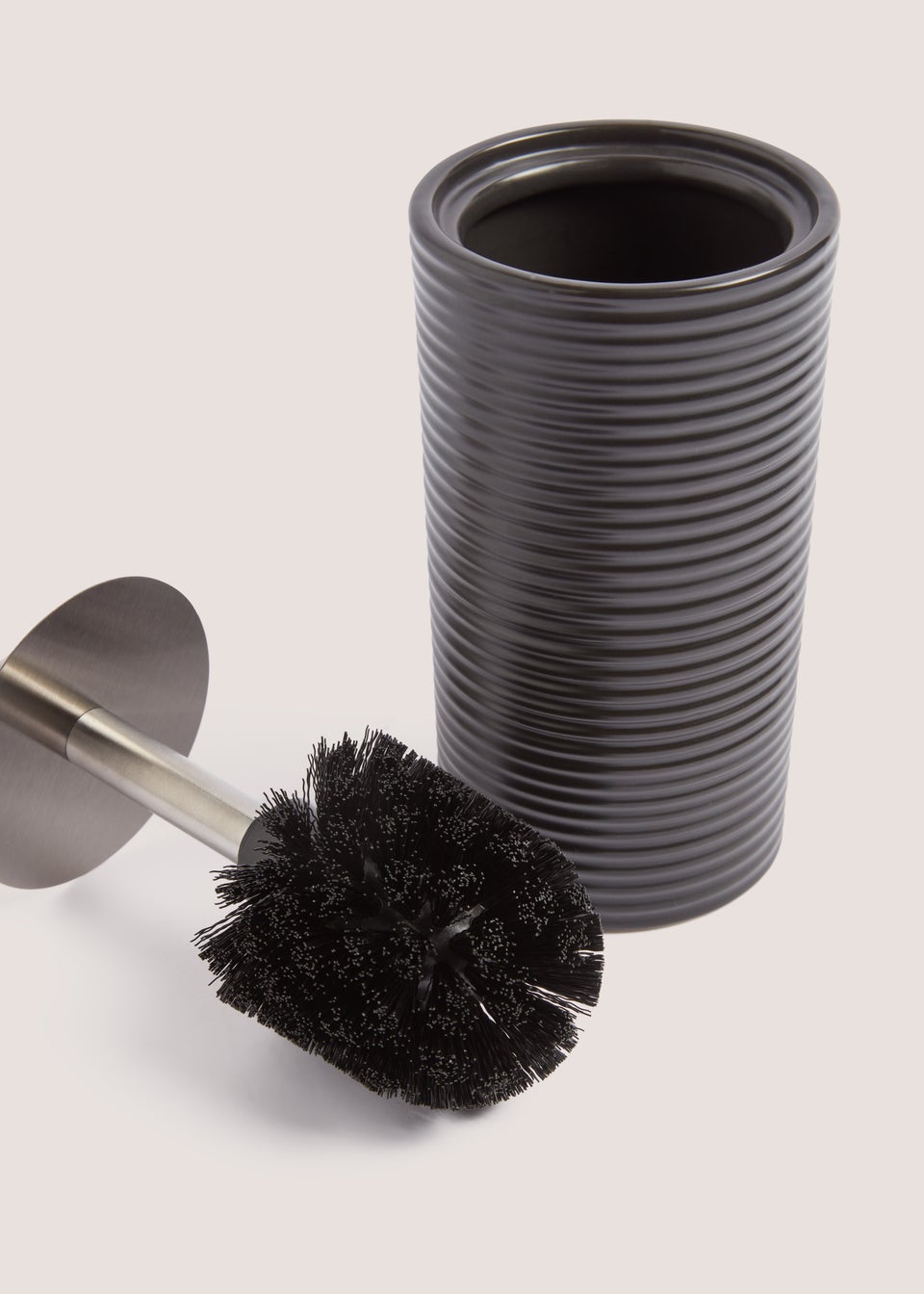 Black Ceramic Toilet Brush (20cm x 10cm x 58cm)
