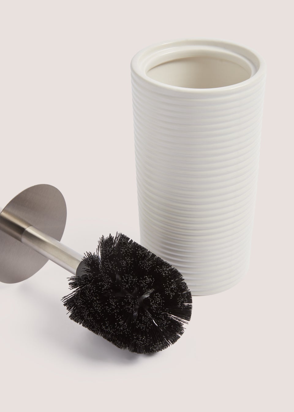 White Ceramic Toilet Brush (18cm x 10cm x 58cm)