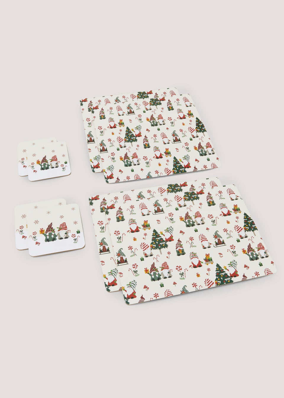 8 Pack Christmas Gonk Placemats & Coasters Set