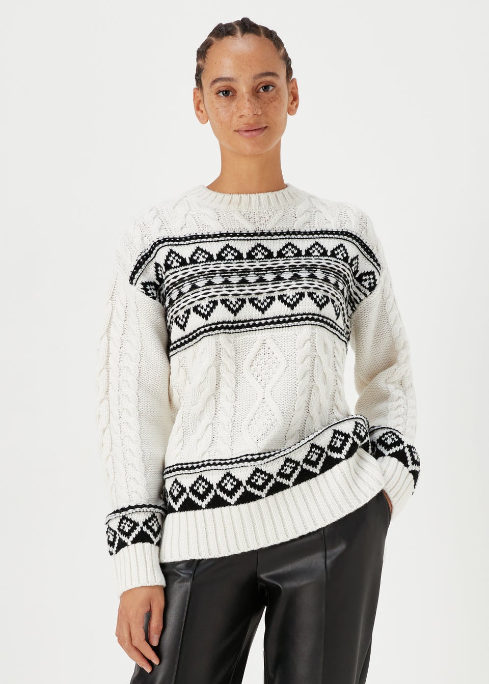 Cream Fairisle Knit Jumper Matalan