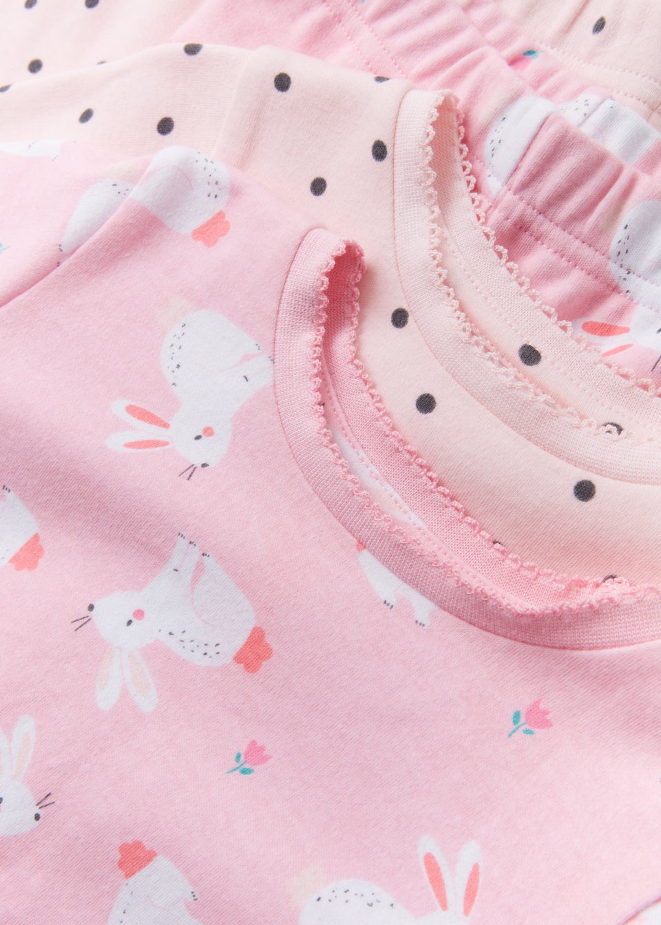 Girls 2 Pack Pink Bunny Pyjama Sets (9mths-5yrs)