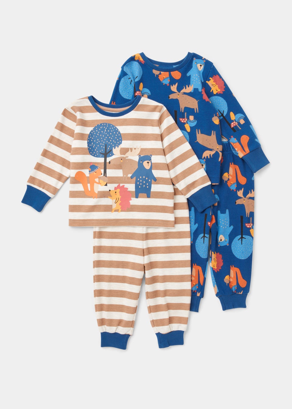 Boys 2 Pack Woodland Animal Pyjama Sets (9mths-5yrs)