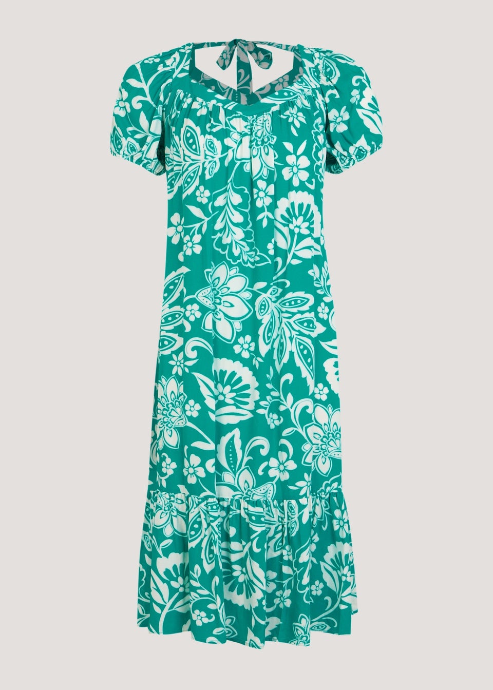 Turquoise Floral Print Dress