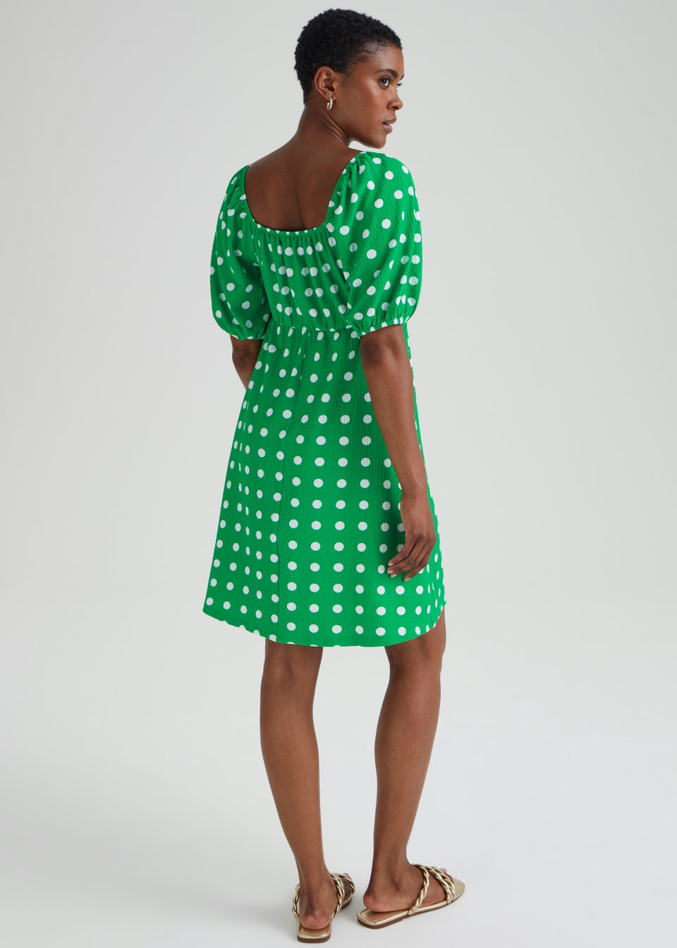 Green store spotted dresses