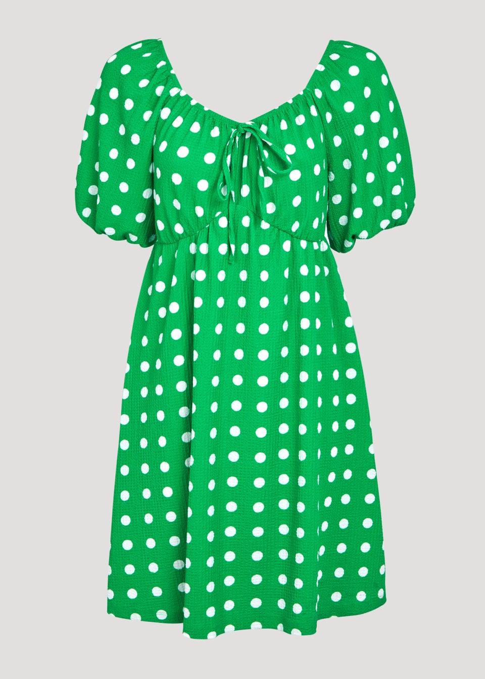 Green Spot Print Mini Dress