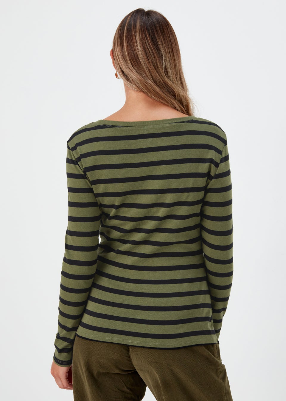 Black Stripe Print Long Sleeve T-Shirt