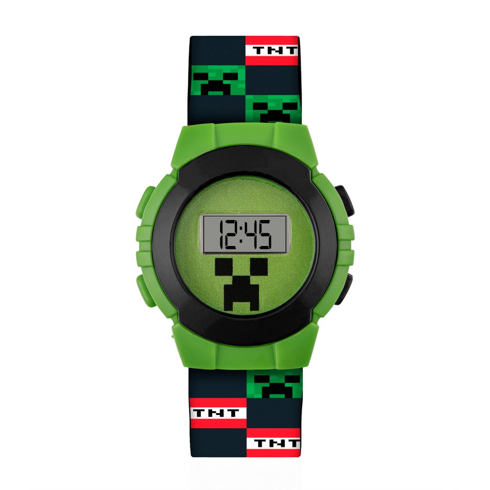 Kids Green Minecraft Digital Watch Matalan