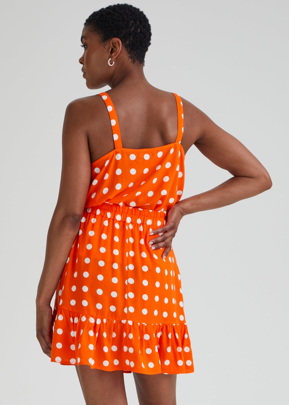 Polka dot orange skirt best sale