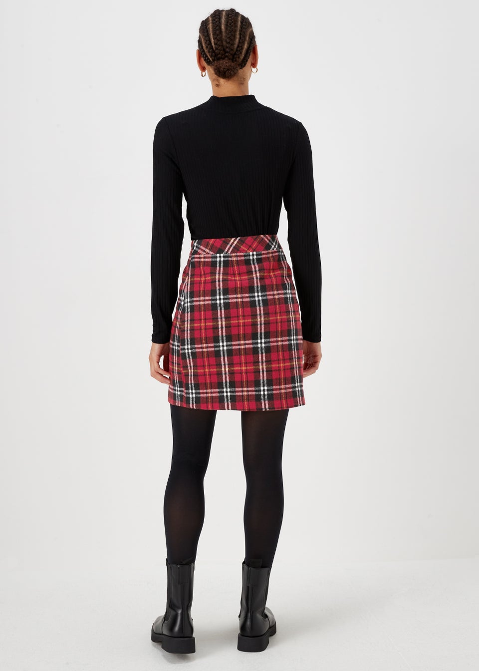 Red Check A-Line Mini Skirt