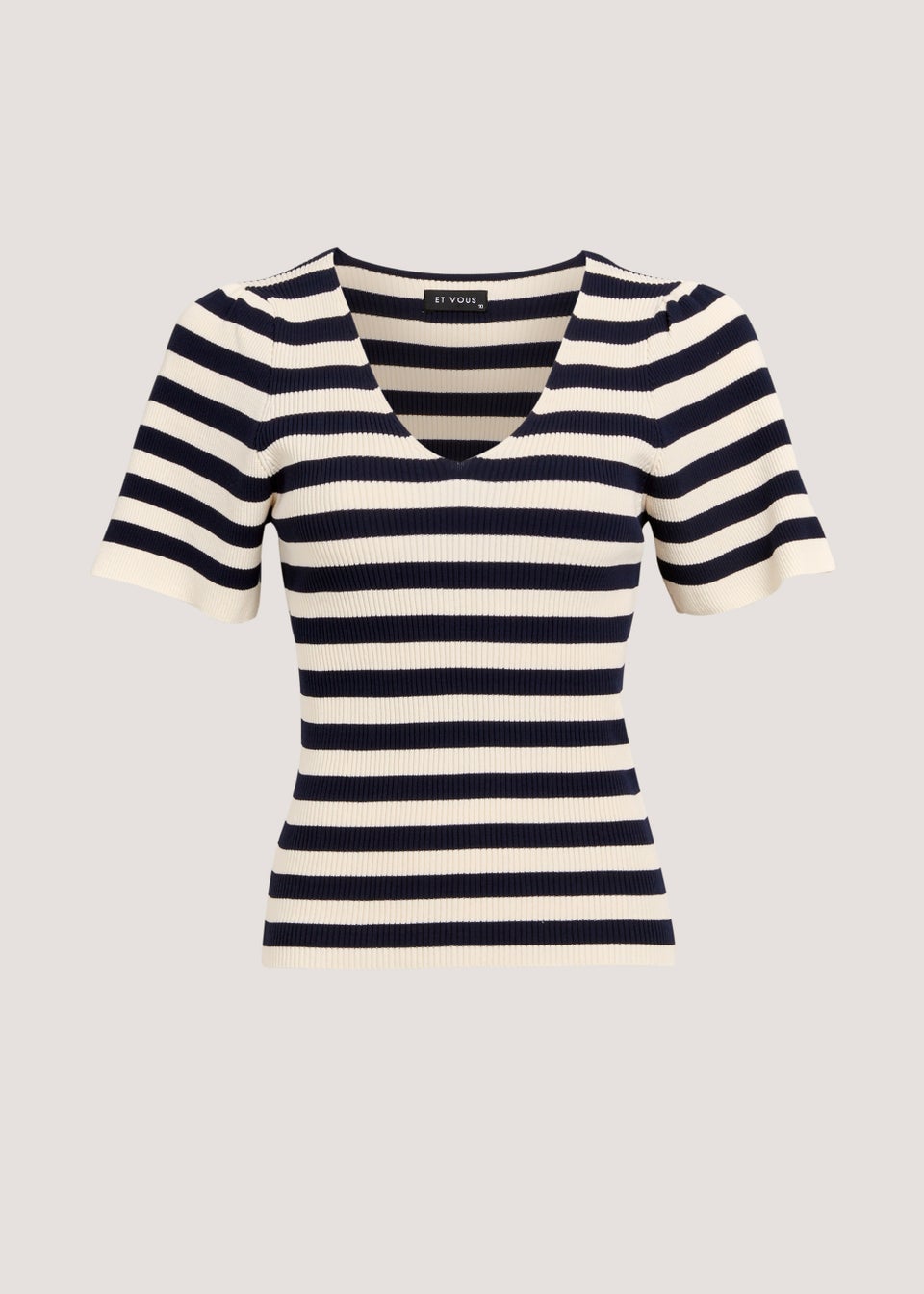 Et Vous Navy Stripe Knitted T-Shirt