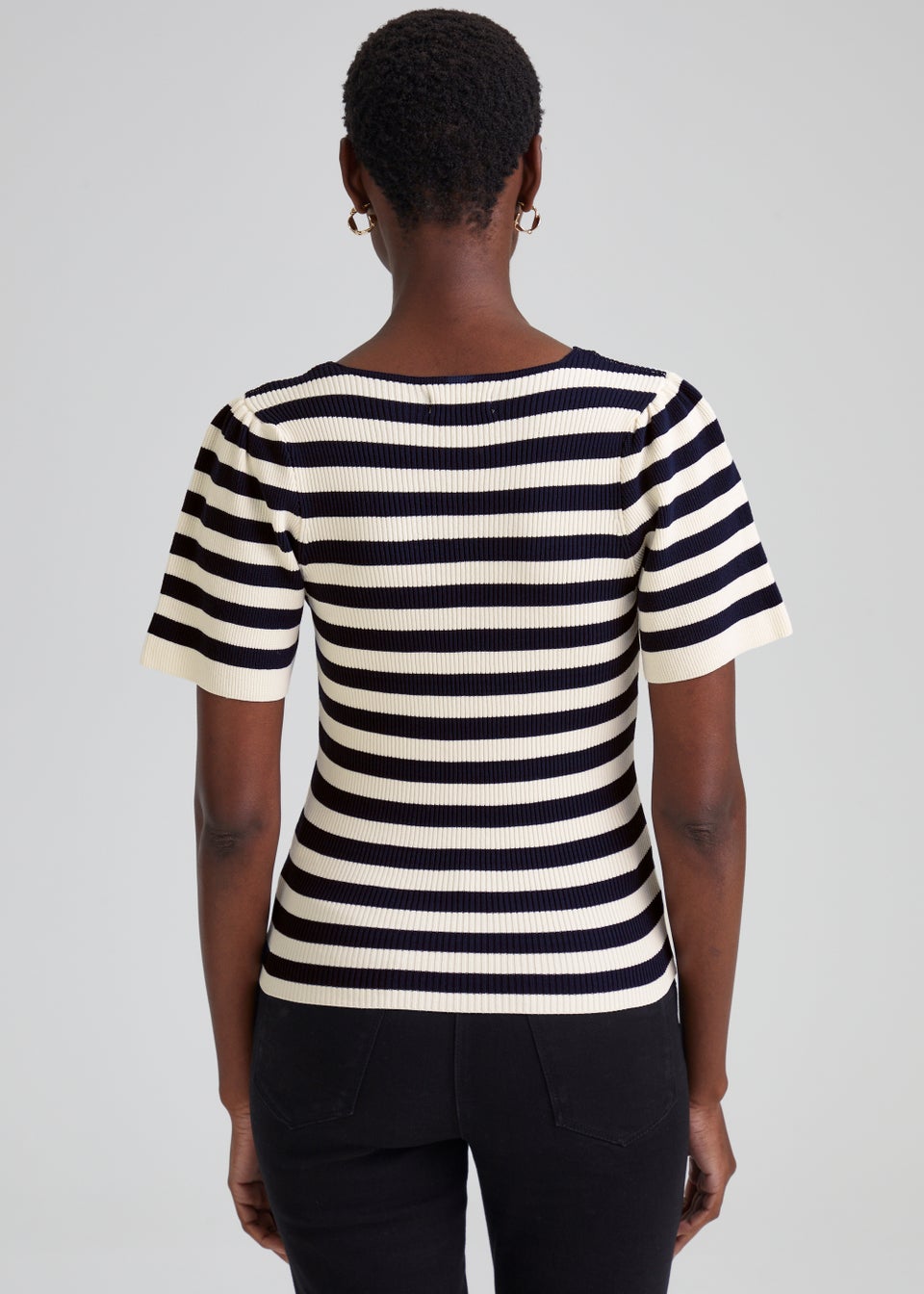 Et Vous Navy Stripe Knitted T-Shirt