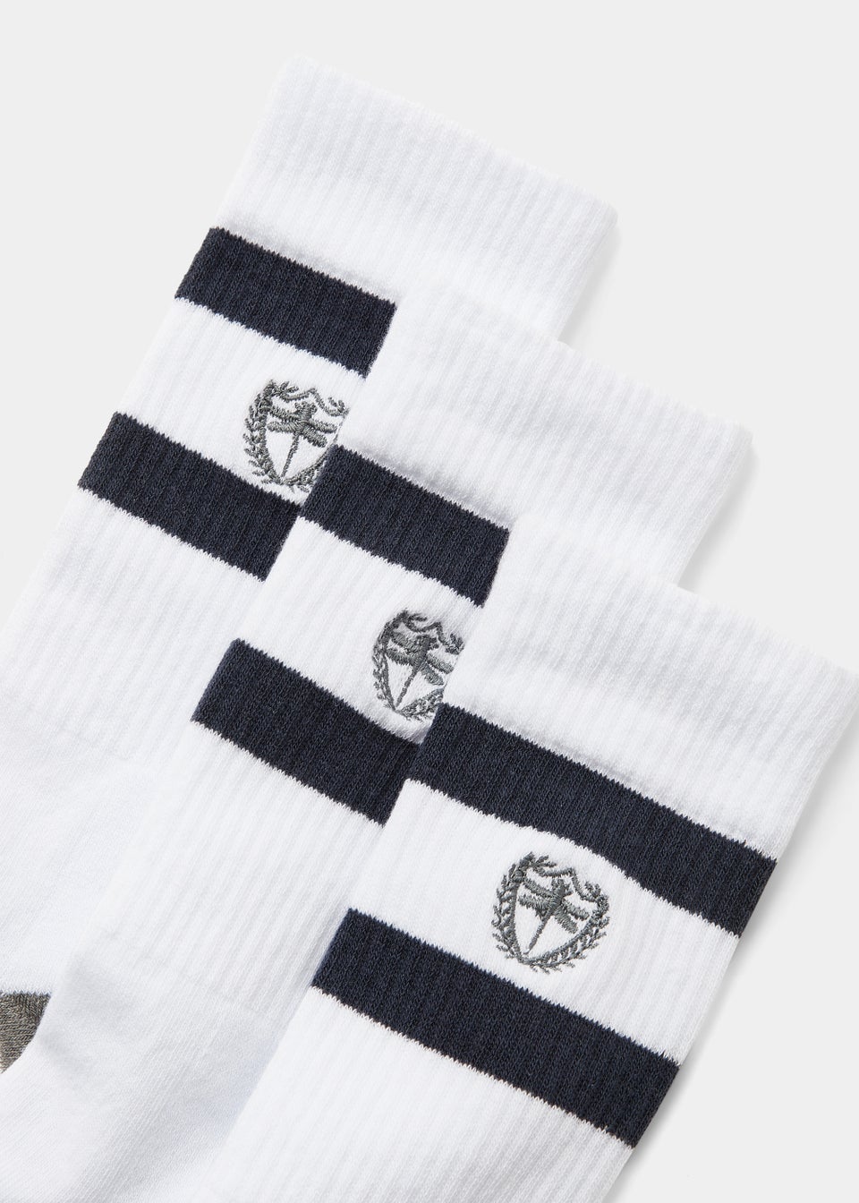 3 Pack White Sports Socks - Matalan