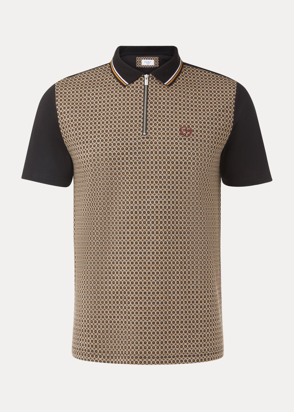 Stone Jacquard Print Smart Polo Shirt