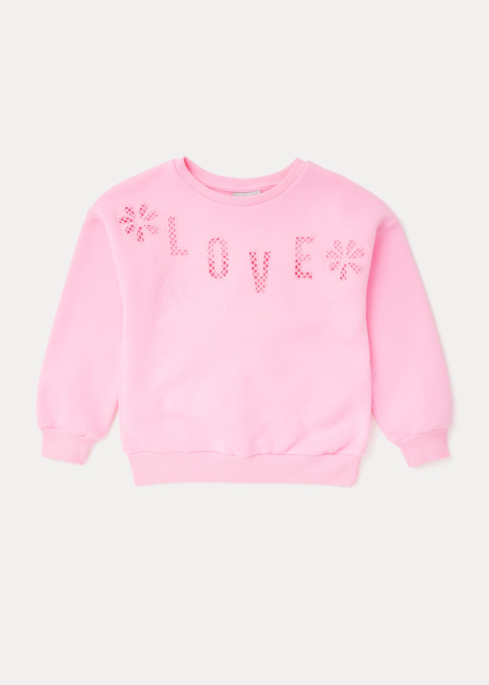 Girls Pink Love Sweatshirt 4 13yrs