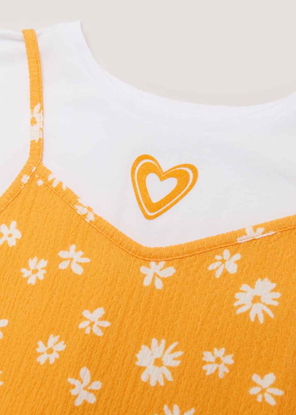 Girls Yellow 2 in 1 T-Shirt & Dress Set (4-13yrs)