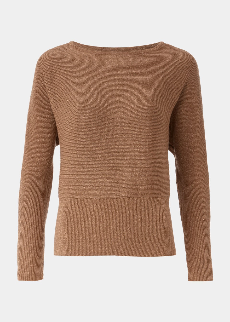 Et Vous Gold Metallic Batwing Knit Jumper