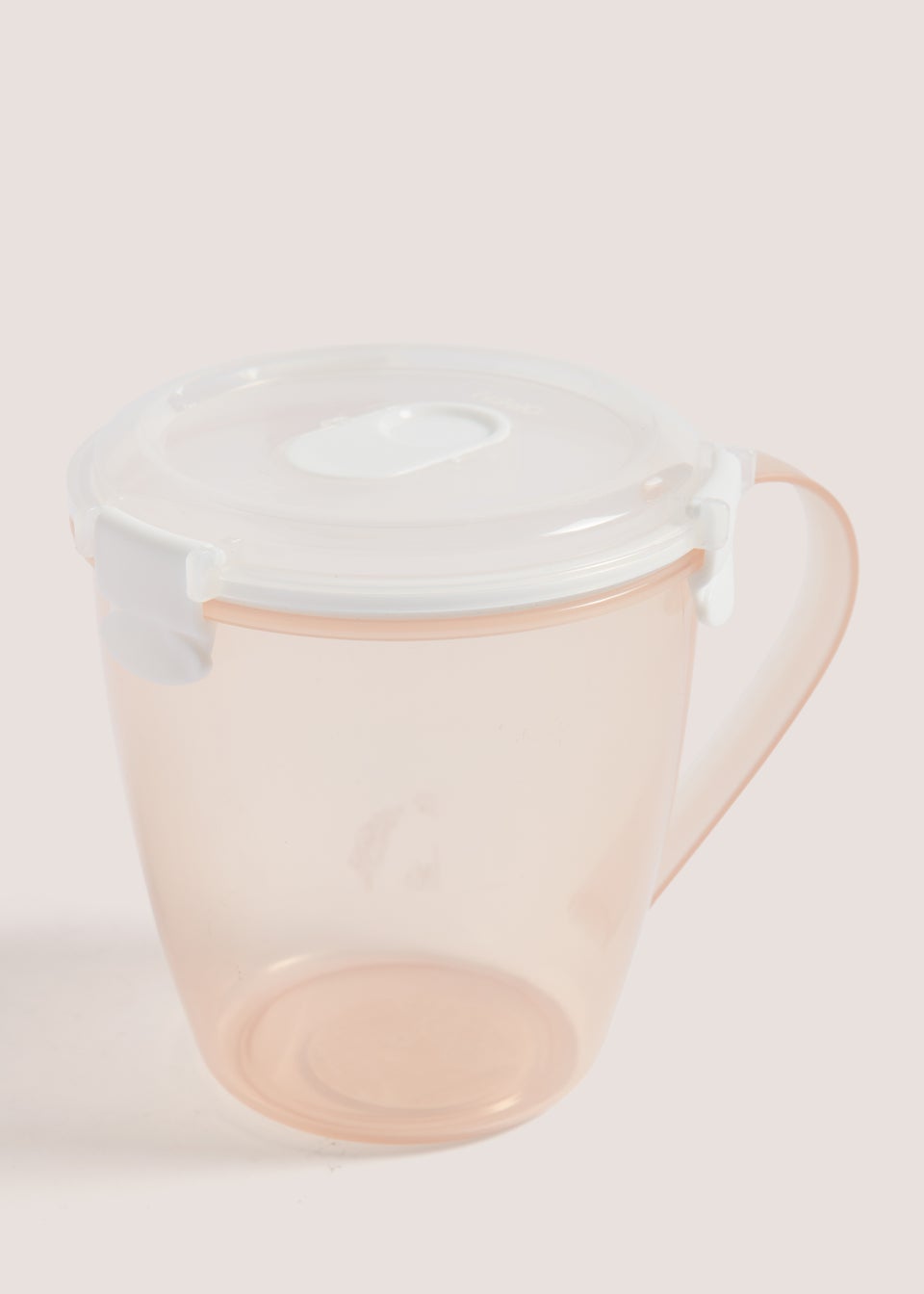Pink Plastic Soup Mug (12cm x 12.5cm)
