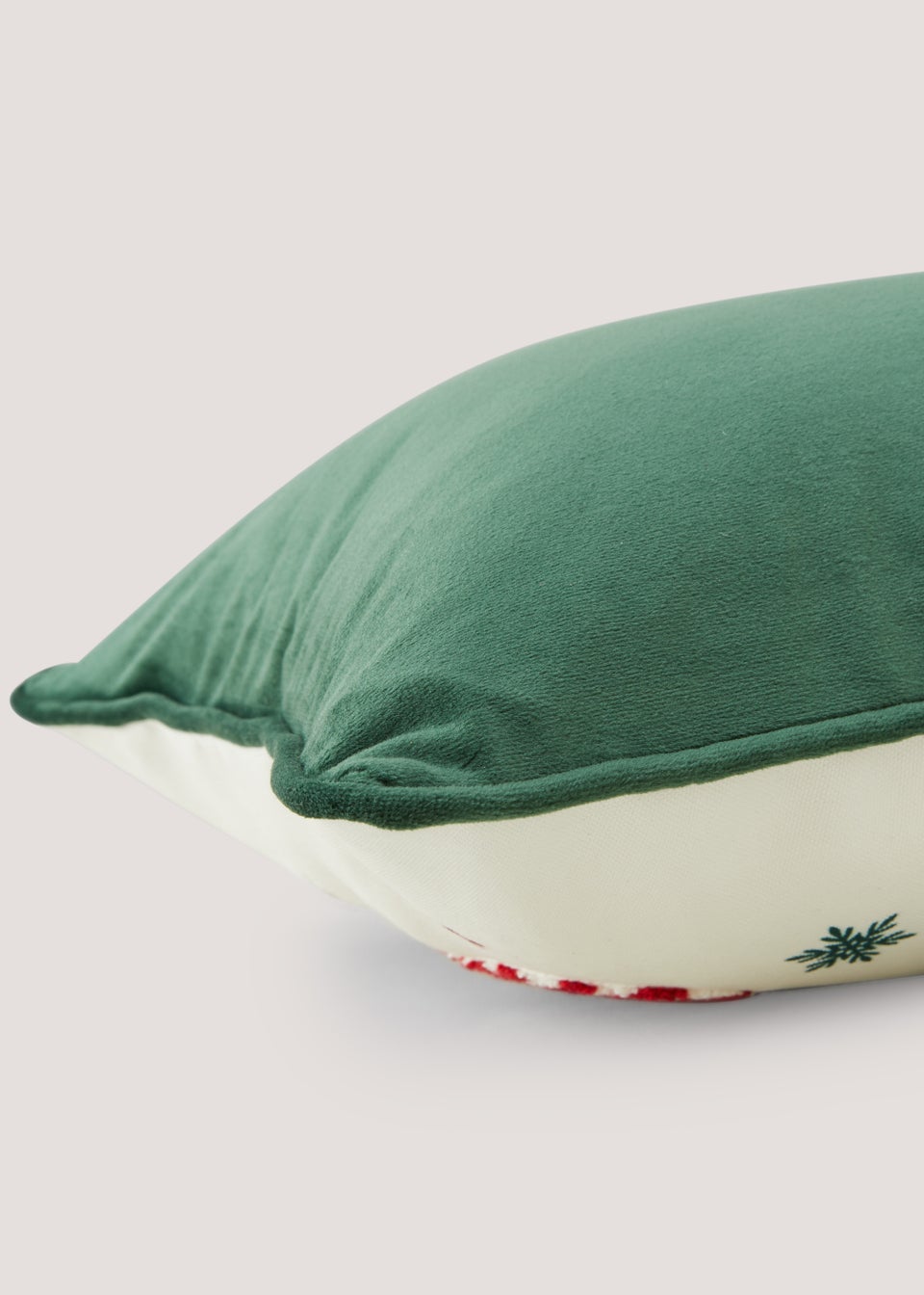 Green Embellished Gnome Cushion (30cm x 50cm)
