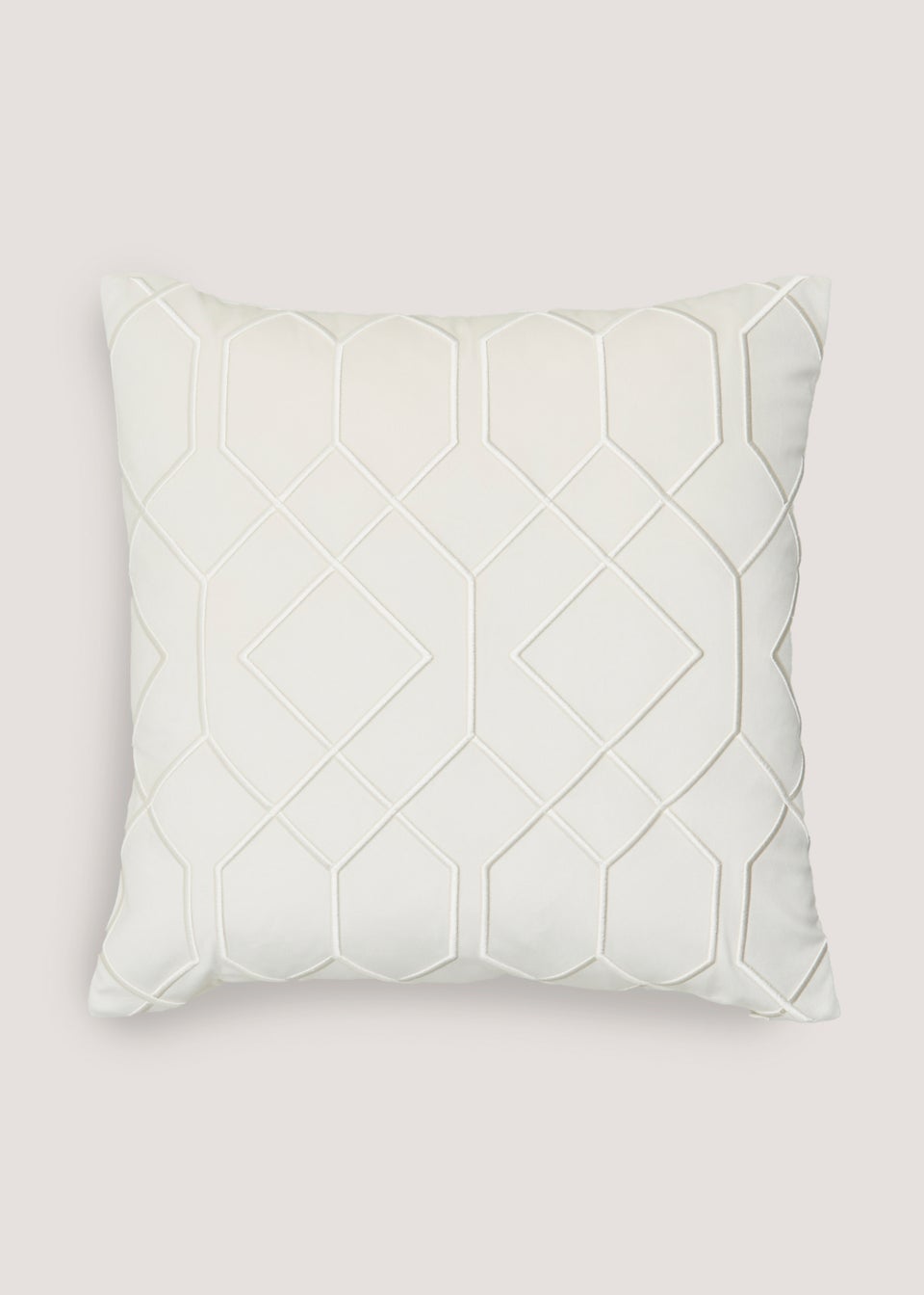 Cream Chunky Embroidery Cushion (43cm x 43cm)