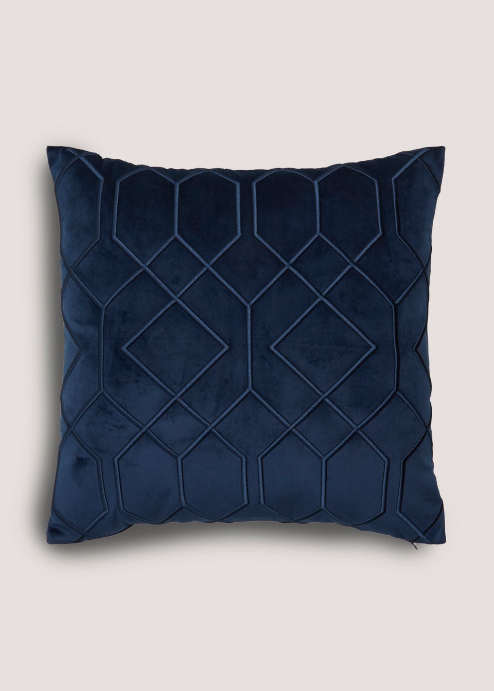 Navy Chunky Embroidery Cushion (43cm x 43cm)