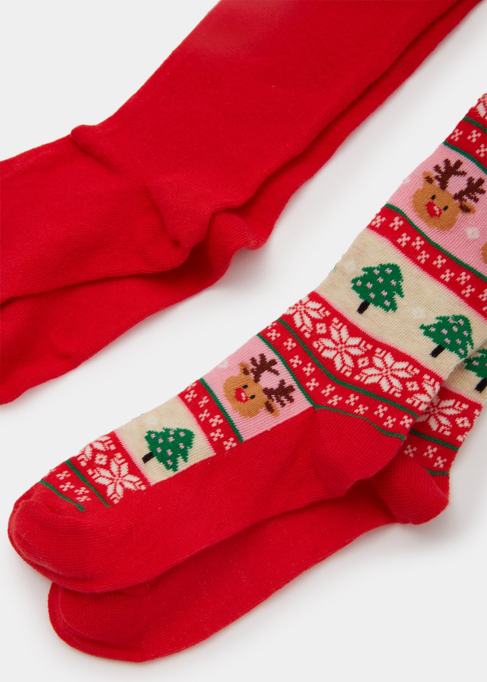 Kids 2 Pack Red Christmas Tights (4-13yrs)