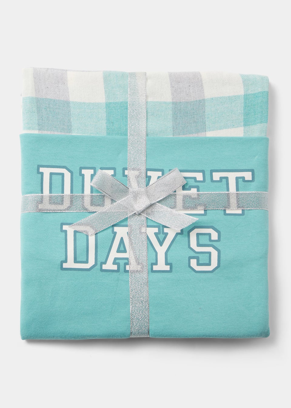 Aqua Duvet Days Check Bundle Pyjama Set