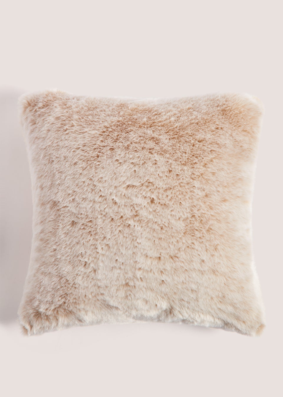 Beige Faux Fur Cushion (43cm x 43cm)