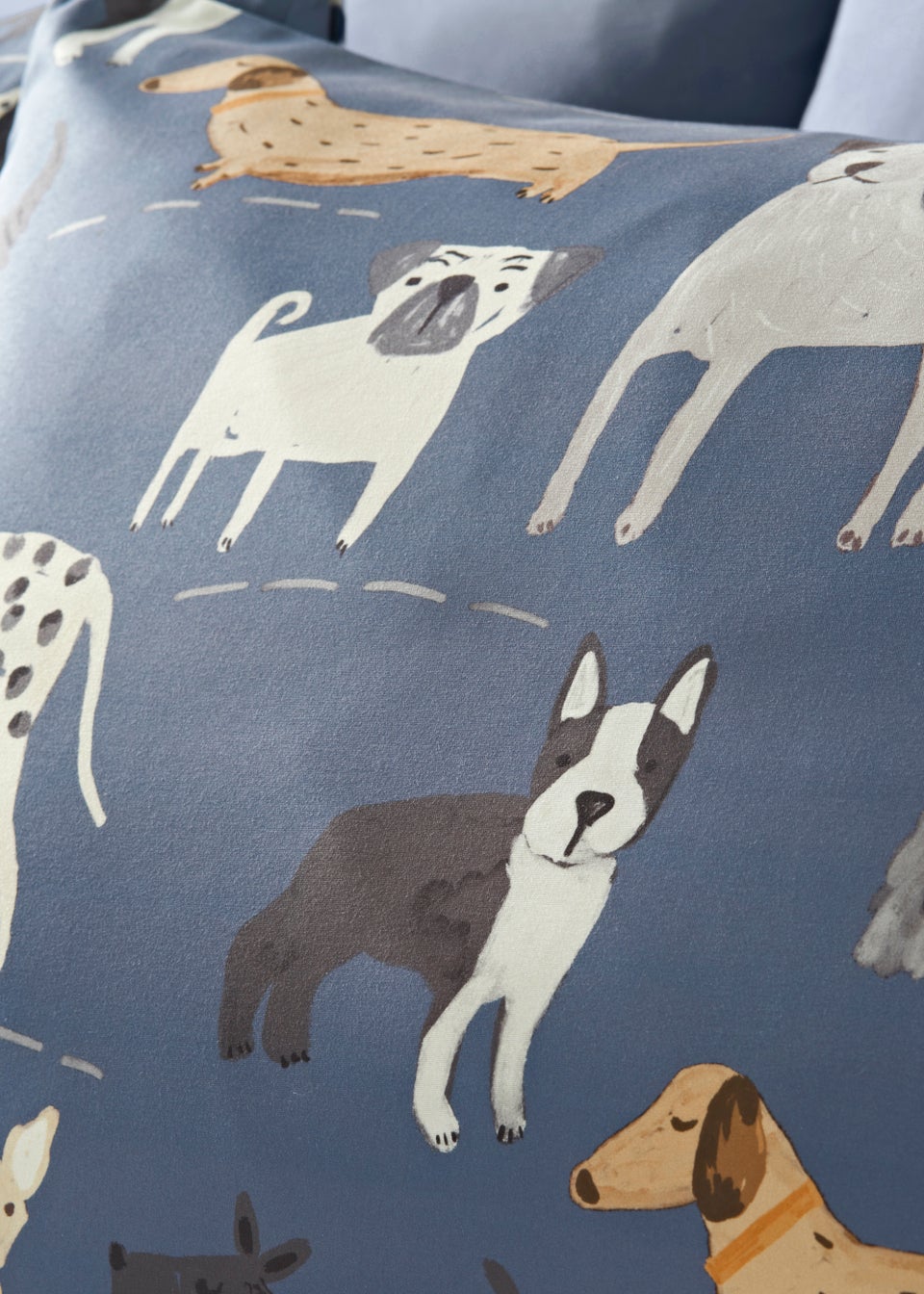 Blue Dog Print Reversible Duvet Cover
