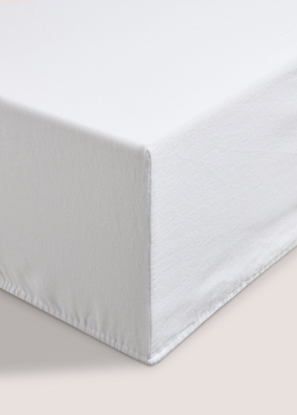 White Brushed Cotton Fitted Bed Sheet