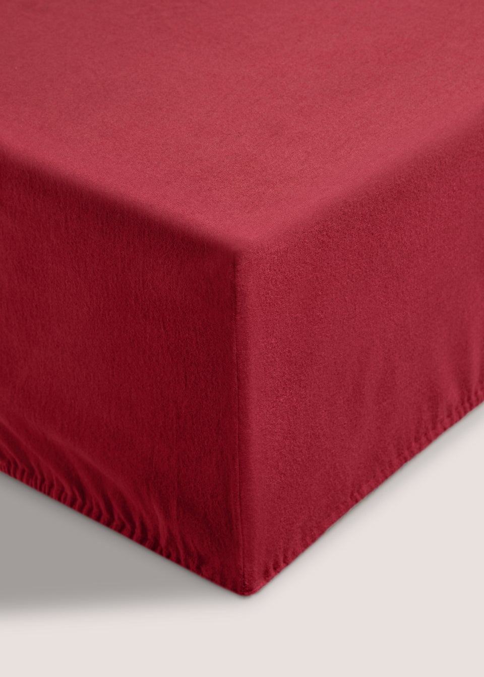 Red Brushed Cotton Fitted Bed Sheet