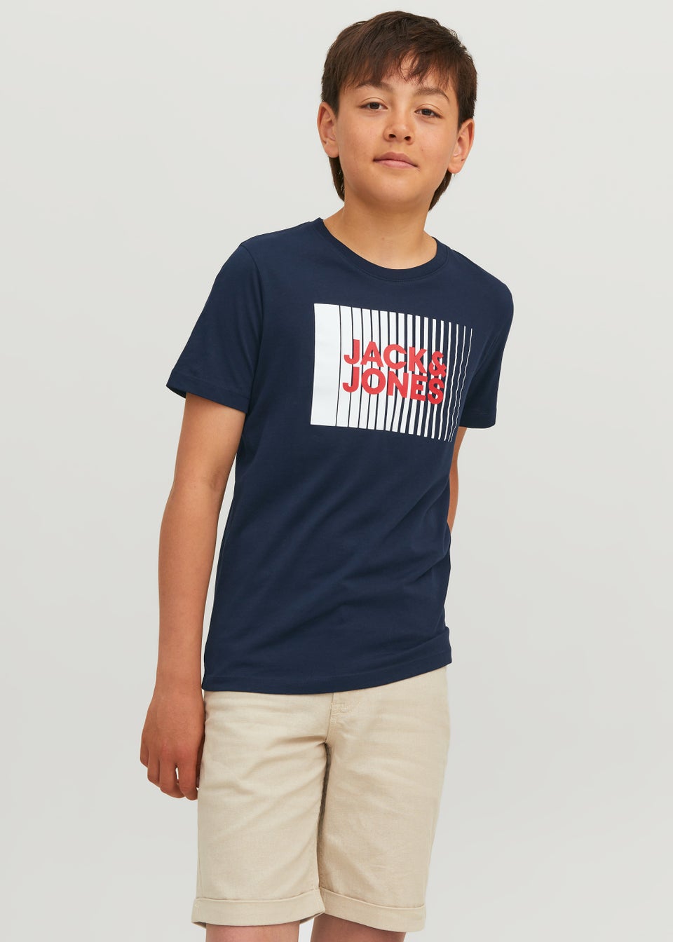 Jack & Jones Junior Navy Logo T-Shirt (6-16yrs)