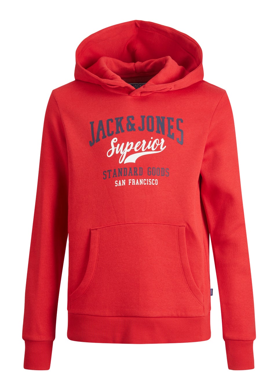 Jack & Jones Junior Red Print Logo Hoodie (6-16yrs)