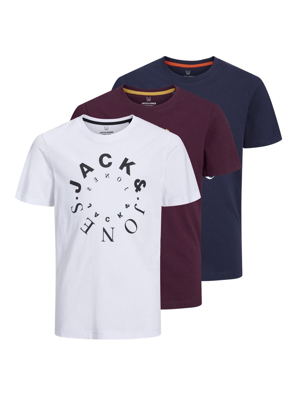 Jack & Jones Junior 3 Pack Navy Warrior T-Shirts