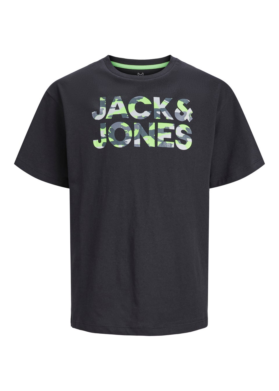 Jack & Jones Junior Black Miles Logo T-Shirt (6-16yrs)
