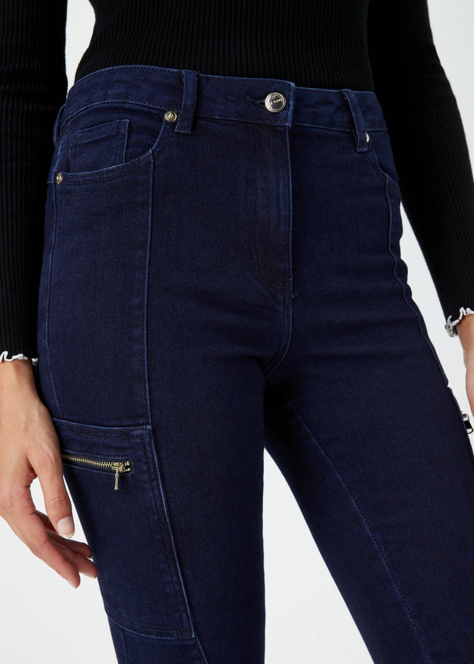 Et Vous Indigo Zip Trousers - Matalan